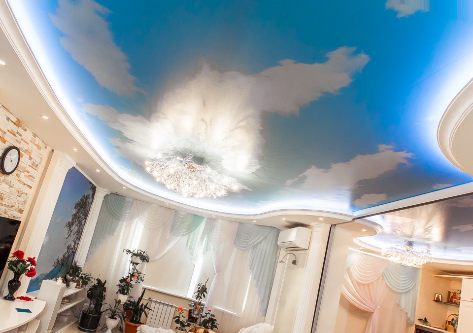 Заказать потолок с фотопечатью в г. Оха